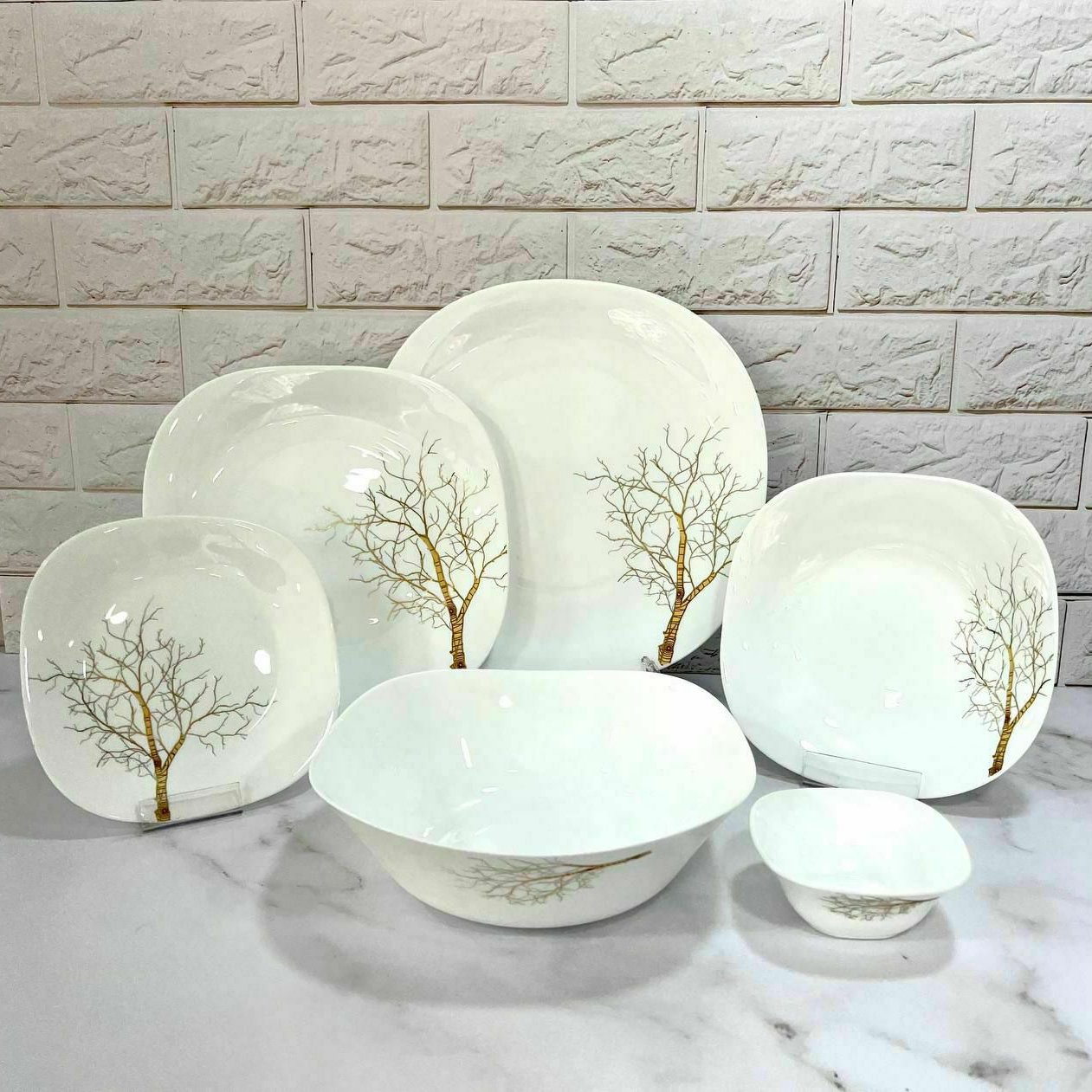  سرویس26پارچه اوپال چهارگوش پاییز طلایی کدبلو