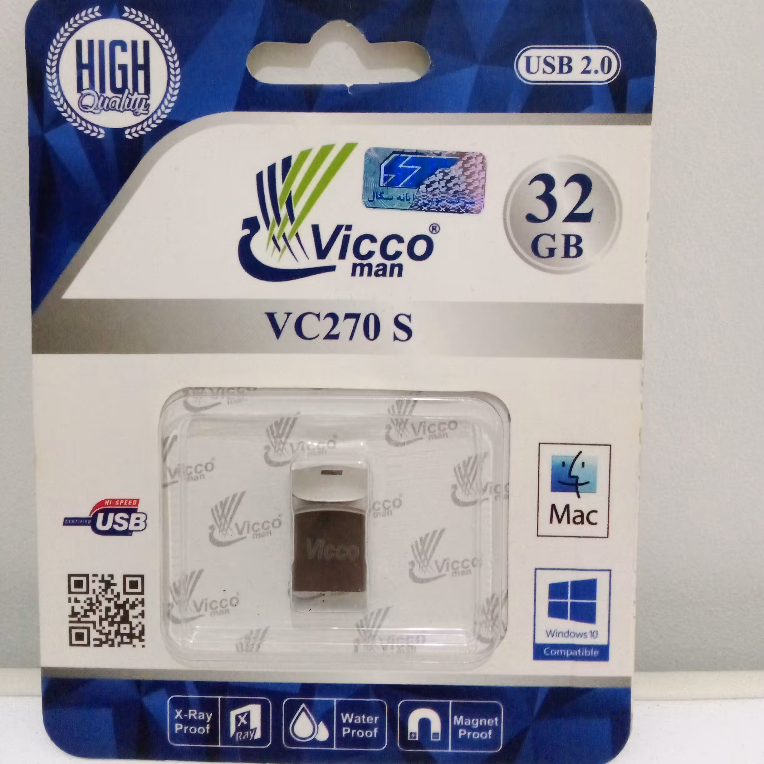 فلش 32 گیگ ویکومن مدل vc270s USB 2.0  فلزی همراه با گارانتی مادام العمر 