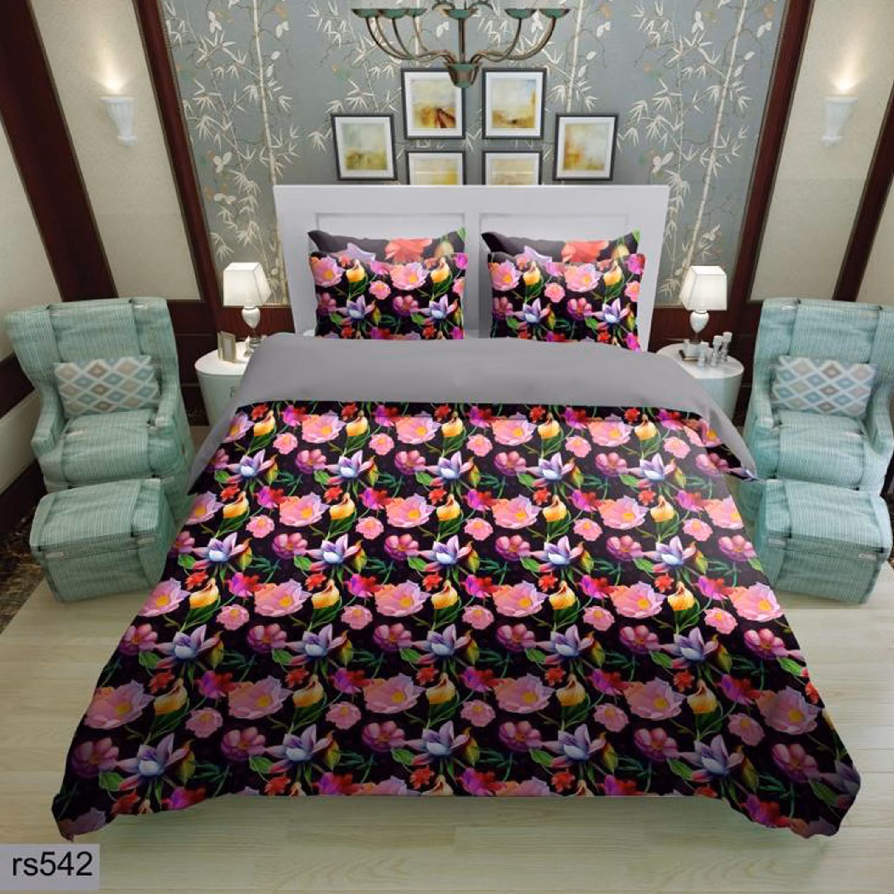 سرویس روتختی 2 نفره تنسل چاپی برندترک لند(Turk Land) rs 542