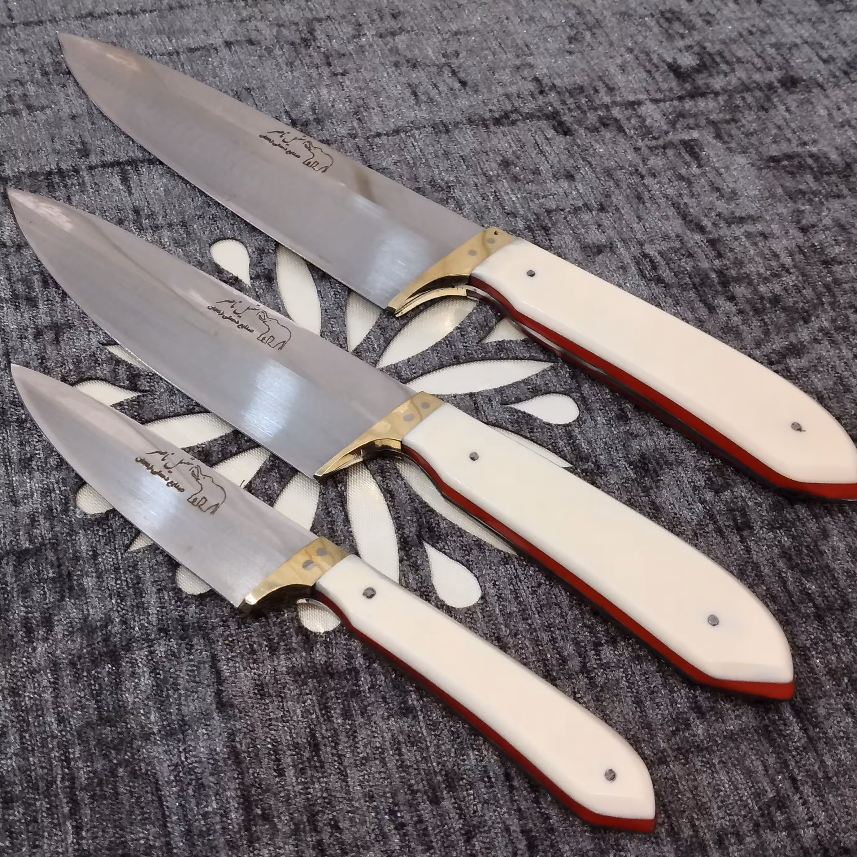 چاقوی آشپزخانه 3 پارچه هنر دست استاد حیدری