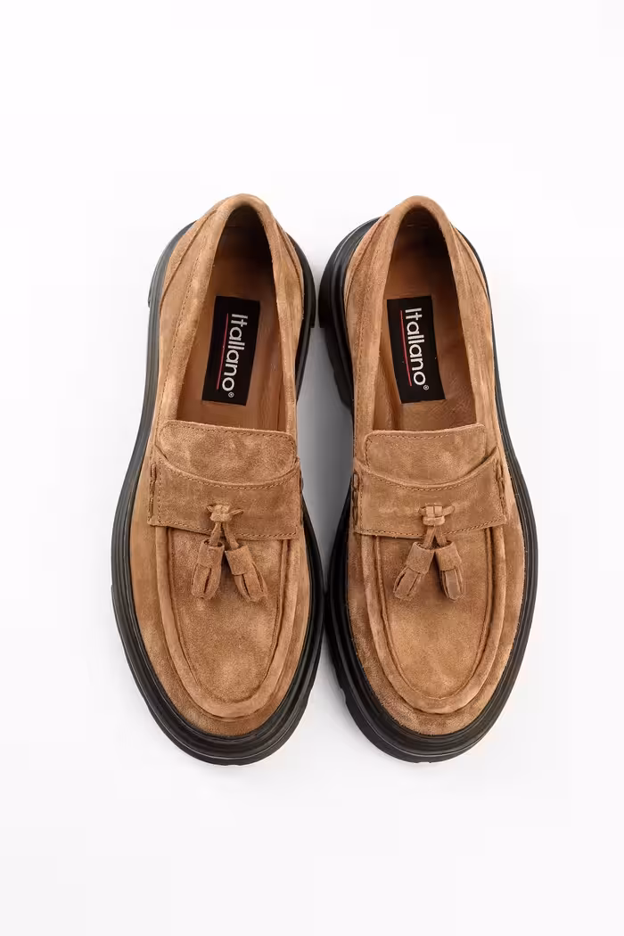 کفش های کژوال چند رنگ مردانه TAN 3219 TABA روزمره چرم ByItallanoshoes