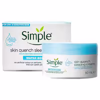 آبرسان و کرم شب سیمپل مدل skin quench sleeping cream
