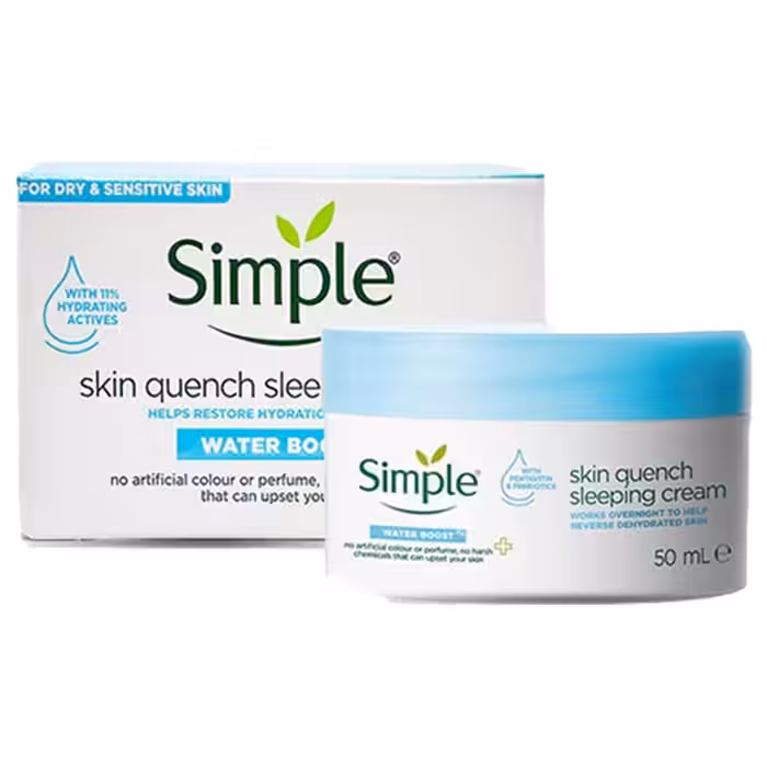 آبرسان و کرم شب سیمپل مدل skin quench sleeping cream