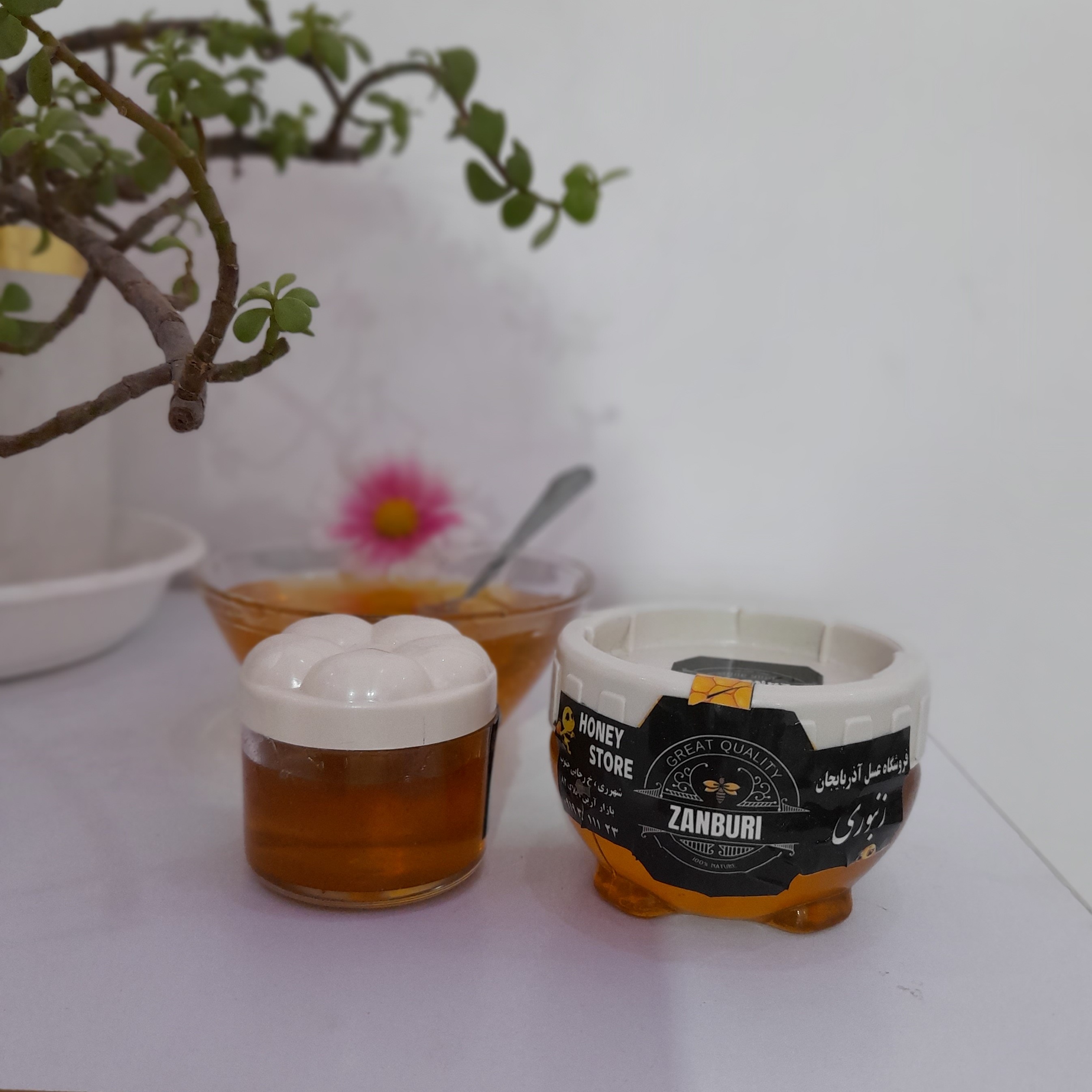 عسل طبیعی کوهی زنبوری ساکاروز 2 درصد ( 250 گرمی)