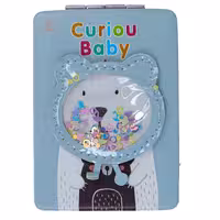 آینه مستطیلی جیبی (آرایشی) فانتزی طرح برجسته خرس آبی 085