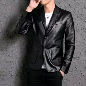 کاپشن مردانه چرم داخل آستر دار کیفیت عالی