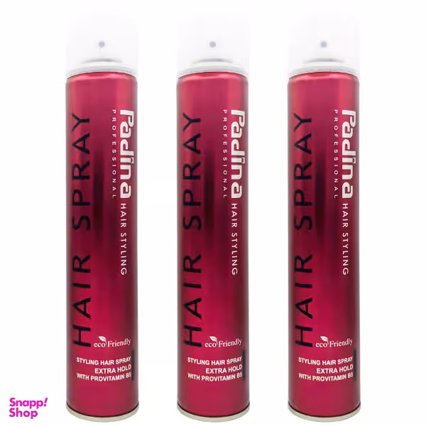 اسپری حالت دهنده مو پادینا (Padina) مدل Extra Hold حجم 500 میلی‌ لیتر مجموعه 3 عددی