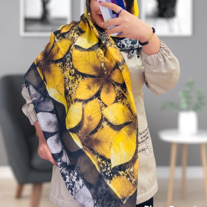 روسری نخی درجه یک دستدوز قواره بزرگ
