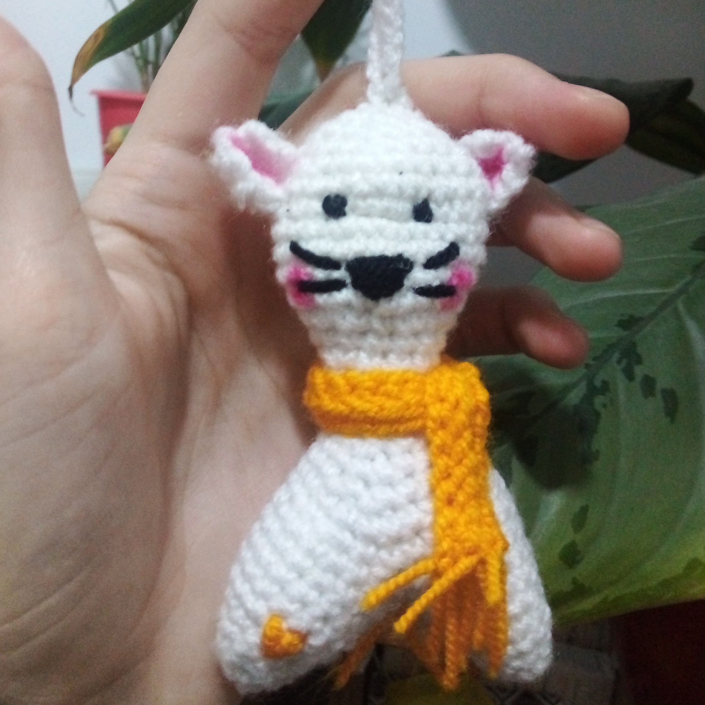 آویز بافتنی گربه ای 