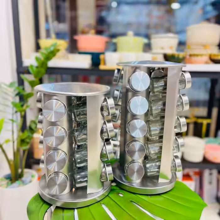 جا ادویه چرخشی 20 تایی تمام استیل ( وارداتی ) 
فوق العاده زیبا و خاص 