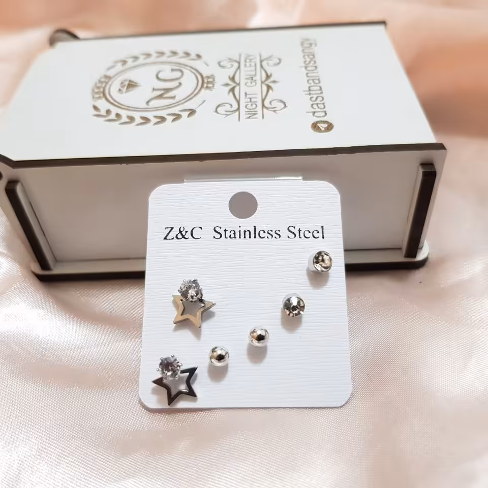 گوشواره پک سه تایی ستاره