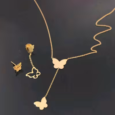 نیم ست طلا پروانه