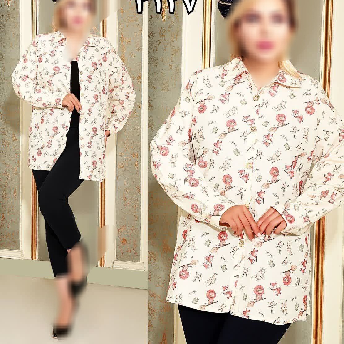 مانتو لنین چاپی پیراهنی