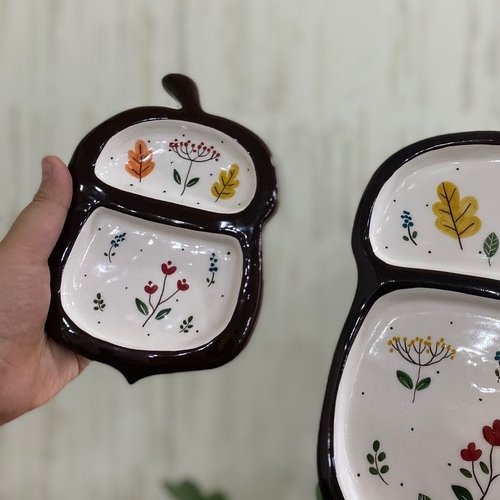 بشقاب جذاب طرح بلوط (سایز کوچک)