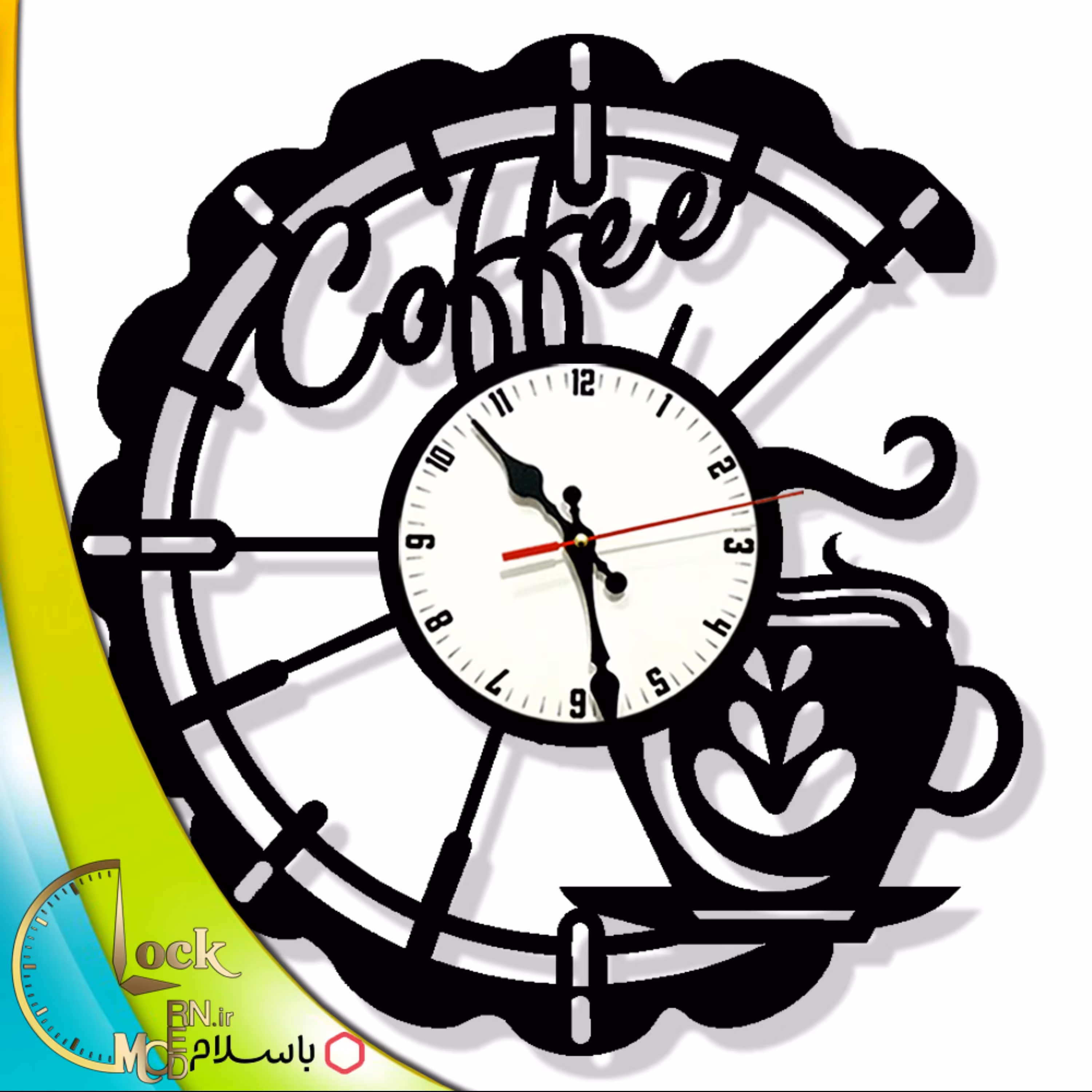ساعت دیواری طرح کافه کد 842