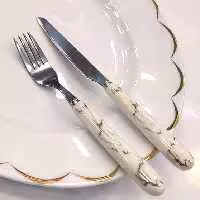 کارد و چنگال میوه ماربل 