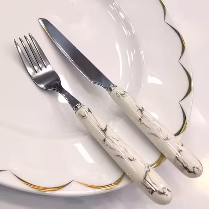 کارد و چنگال میوه ماربل 