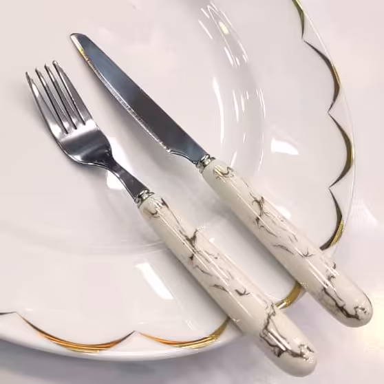 کارد و چنگال میوه ماربل 