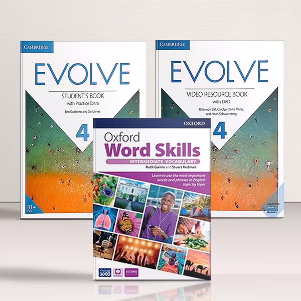مجموعه کامل کتاب ایوالو 4   ویدیو بوک   آکسفورد ورد اسکیلز اینترمدیت | Full Pack Evolve 4   Oxford Word Skills Intermediate | خرید کتاب زبان | خرید لوازم التحریر | چی کتاب | بالاترین تخفیف و ارسال رایگان