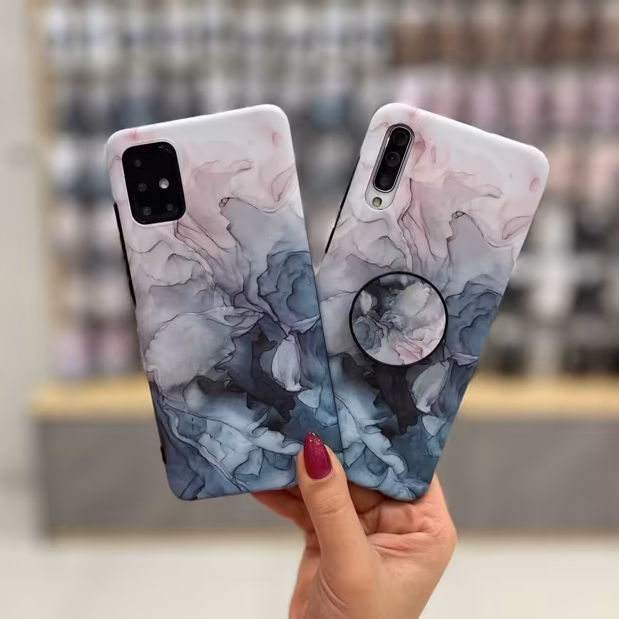 قاب گوشی سامسونگA51 مدل کهکشانی همراه پاپسوکت ست