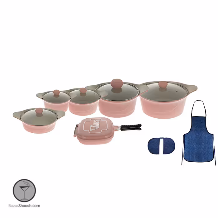 سرویس قابلمه 15 پارچه ام جی اس مدل کره‌ای C سی
