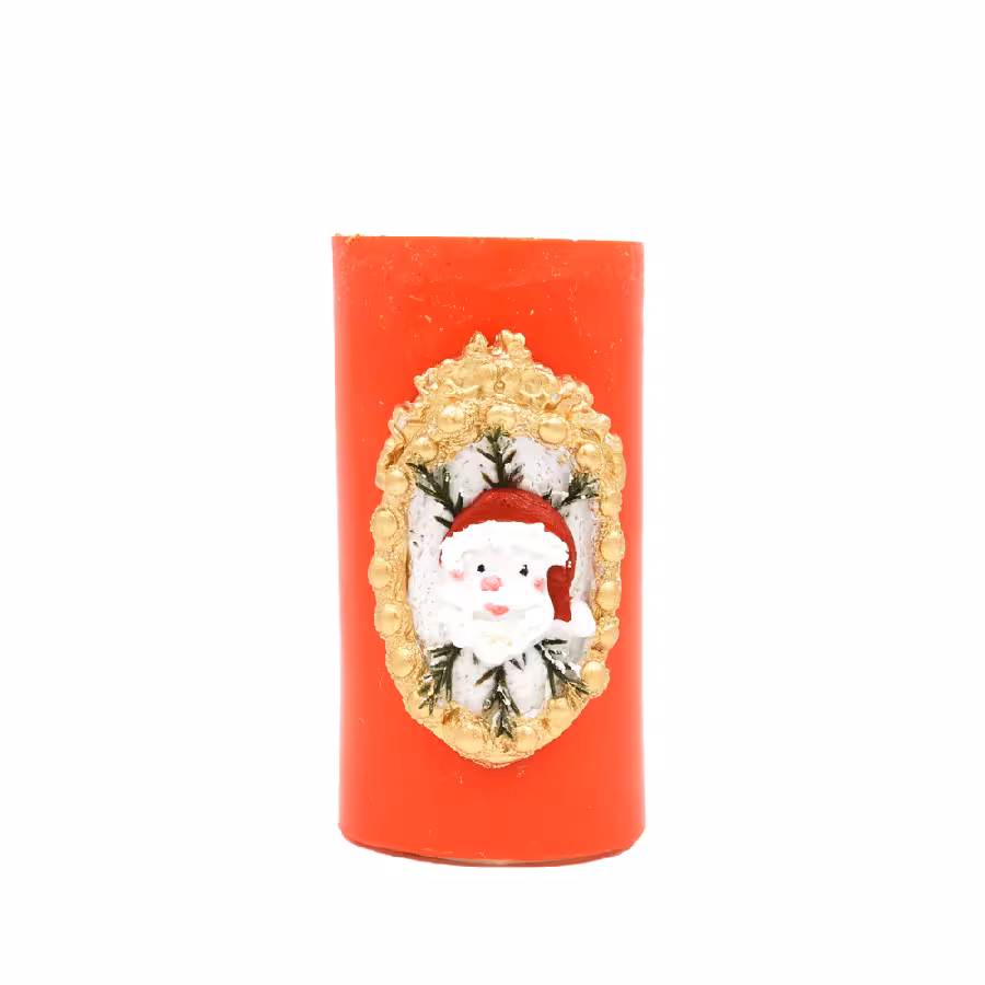 جا شمعی استوانه‌ای بابانوئل (قرمز)