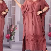 پیراهن پانچ فوق سایزبزرگ هندی  وارداتی جنس درجه1 گلدوزی خامه دوزی