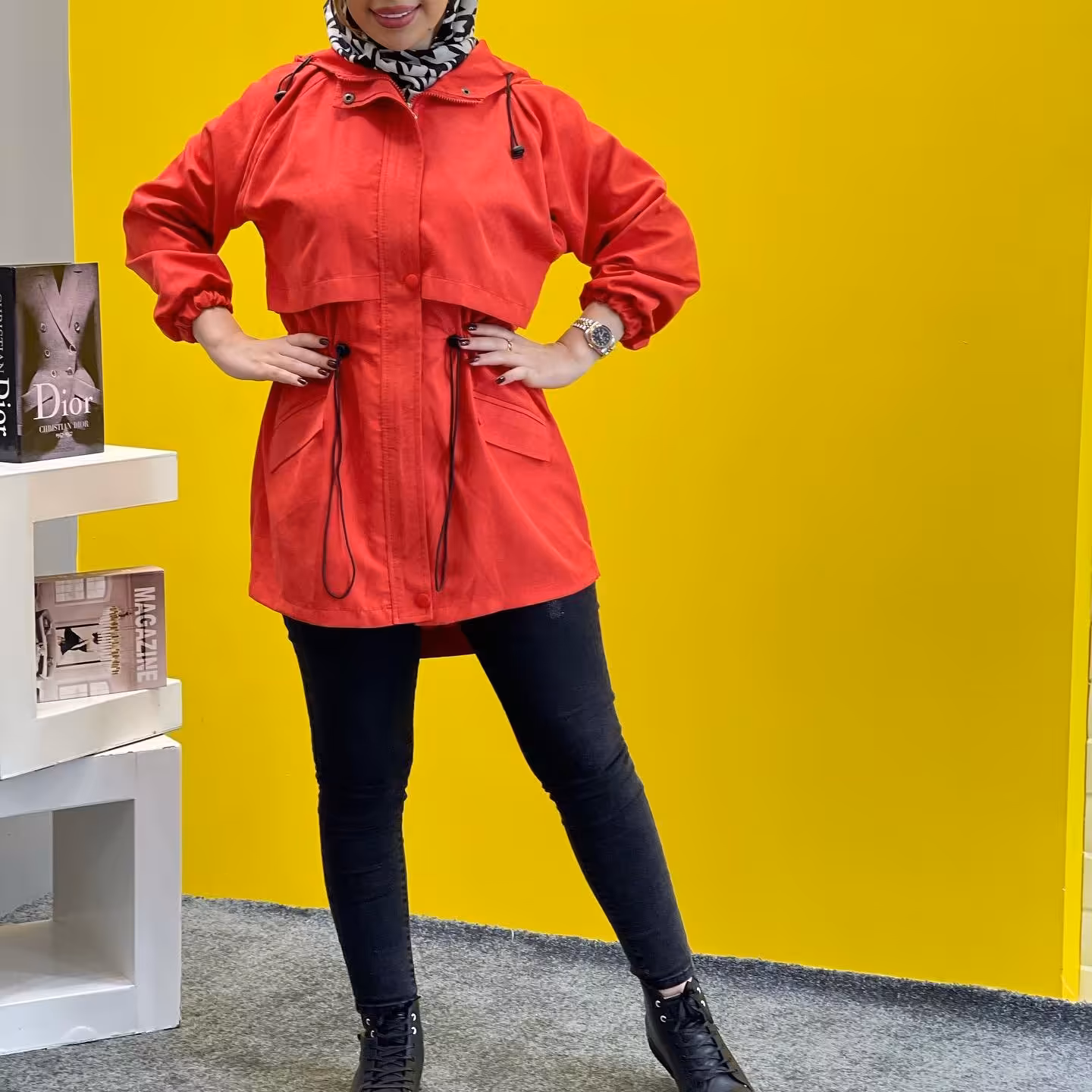 بارونی میکرو عروسکی در 6 رنگ و کمر گت طوسی صورتی قرمز