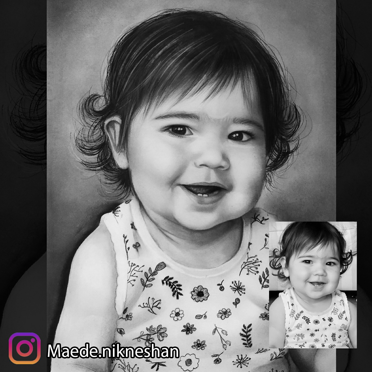 سیاه قلم سایز 30 در 40