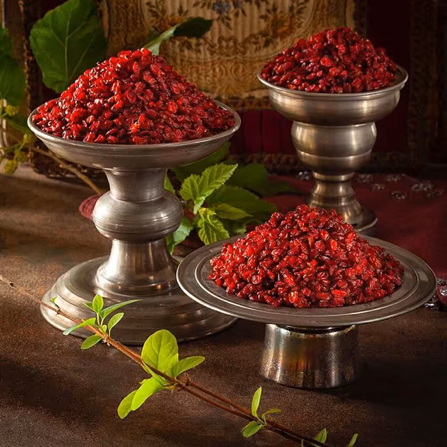 زرشک قرمز پفکی  دانه اناری تازه در بسته بندی ( 100 گرمی ) 