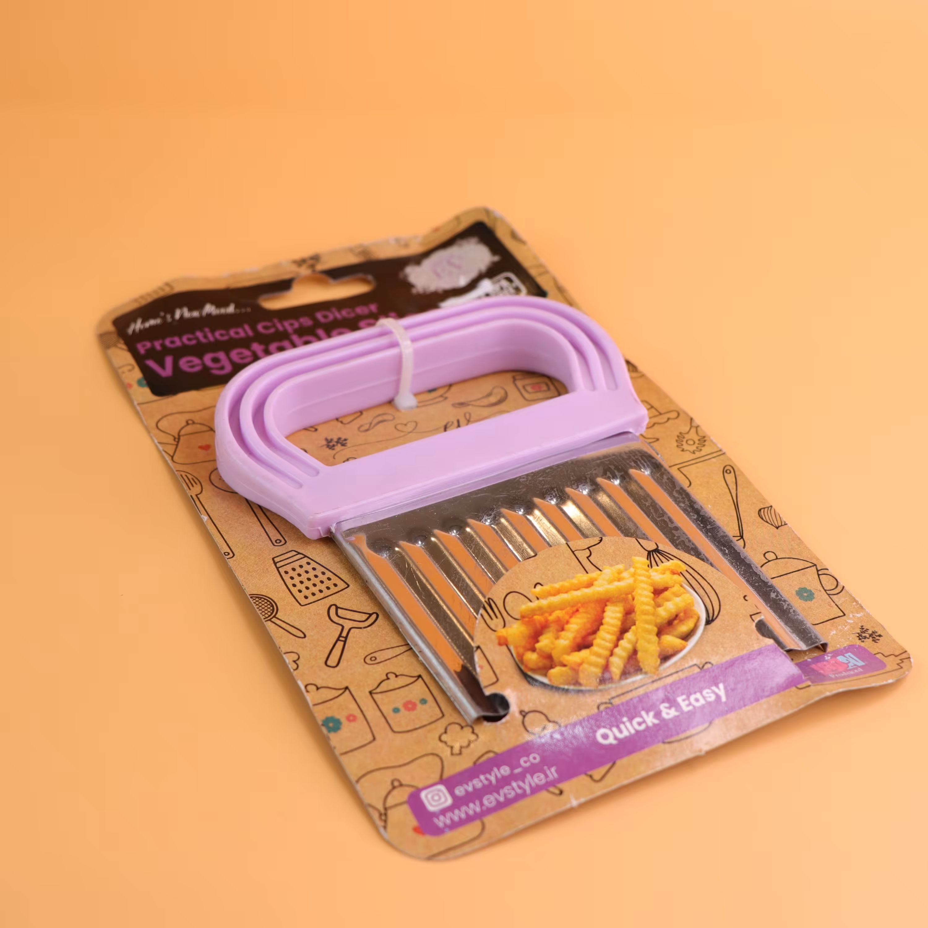 کاتر یا اسلایسر دالبر سیب زمینی رنگ صورتی کد 1704  رنگ بنفش کد 17030از جنس فلز 