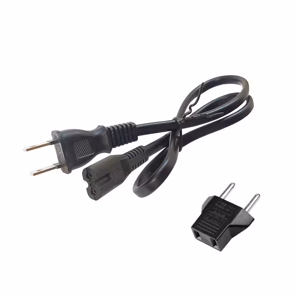 سیم برق دوشیار کابل رادیویی 2 شیار  نیم متری 50 سانتی متر همراه با دوشاخه Type A