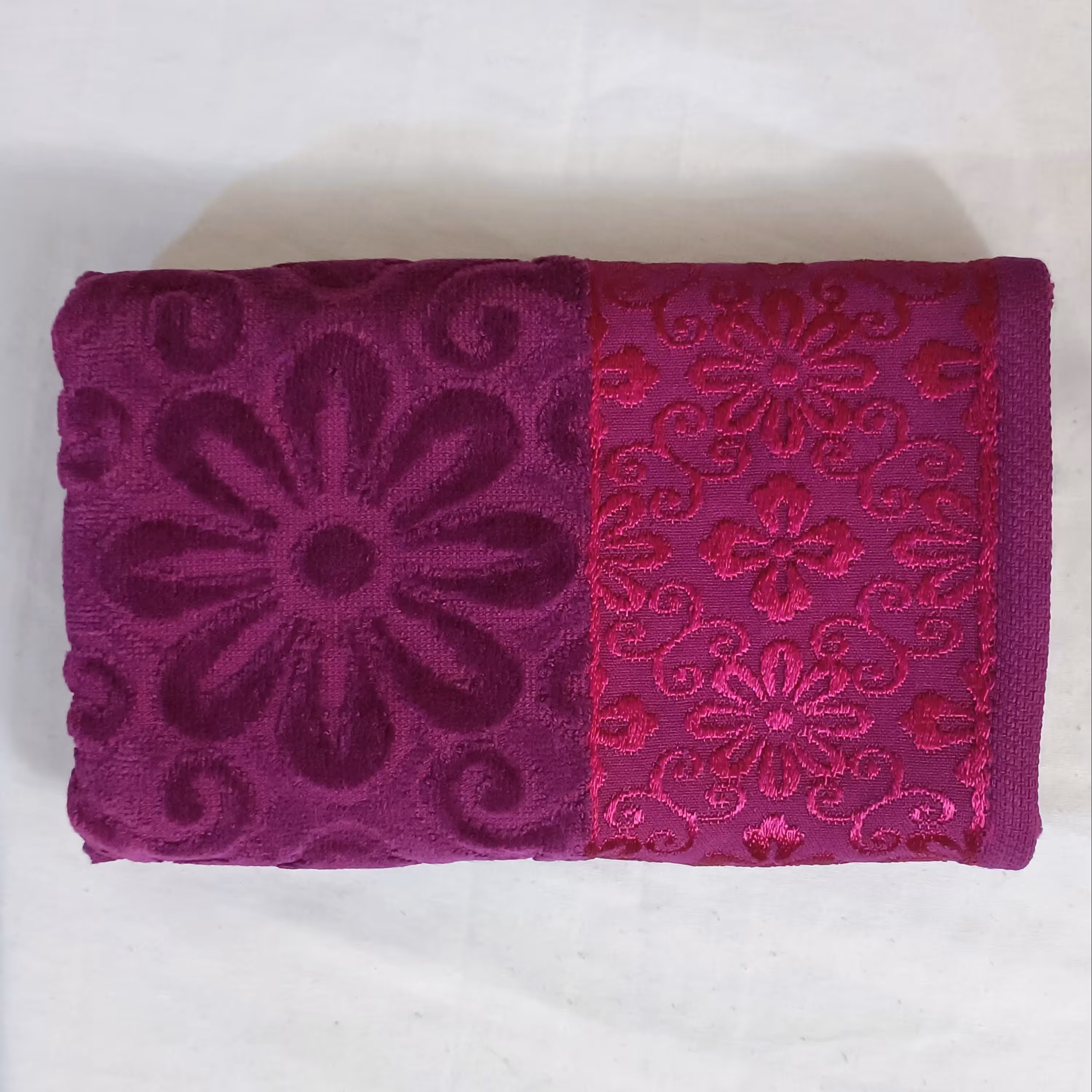 حوله دستی بهباف آذر مدل شانلی سایز 40 در 78 کد 12