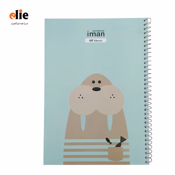 دفتر 60 برگ سیمی ایمان طرح اسب آبی