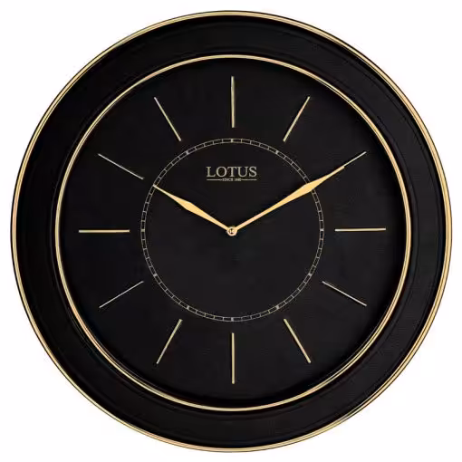 ساعت دیواری چرمی لوتوس مدل FERNLEY کد LC-2204 رنگ GOLD