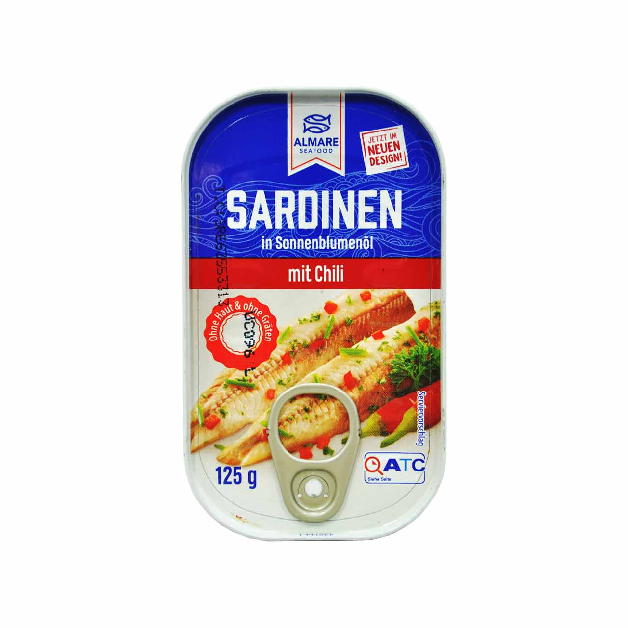 کنسرو ماهی ساردین در روغن آفتابگردان چیلی 125 گرم المار - almare