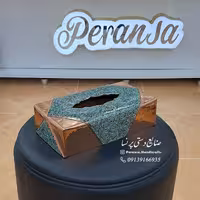 جعبه دستمال  فیروزه کوبی شده برند پرنسا ارسال رایگان