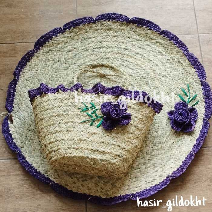 سفره حصیری و زنبیل حصیری ست