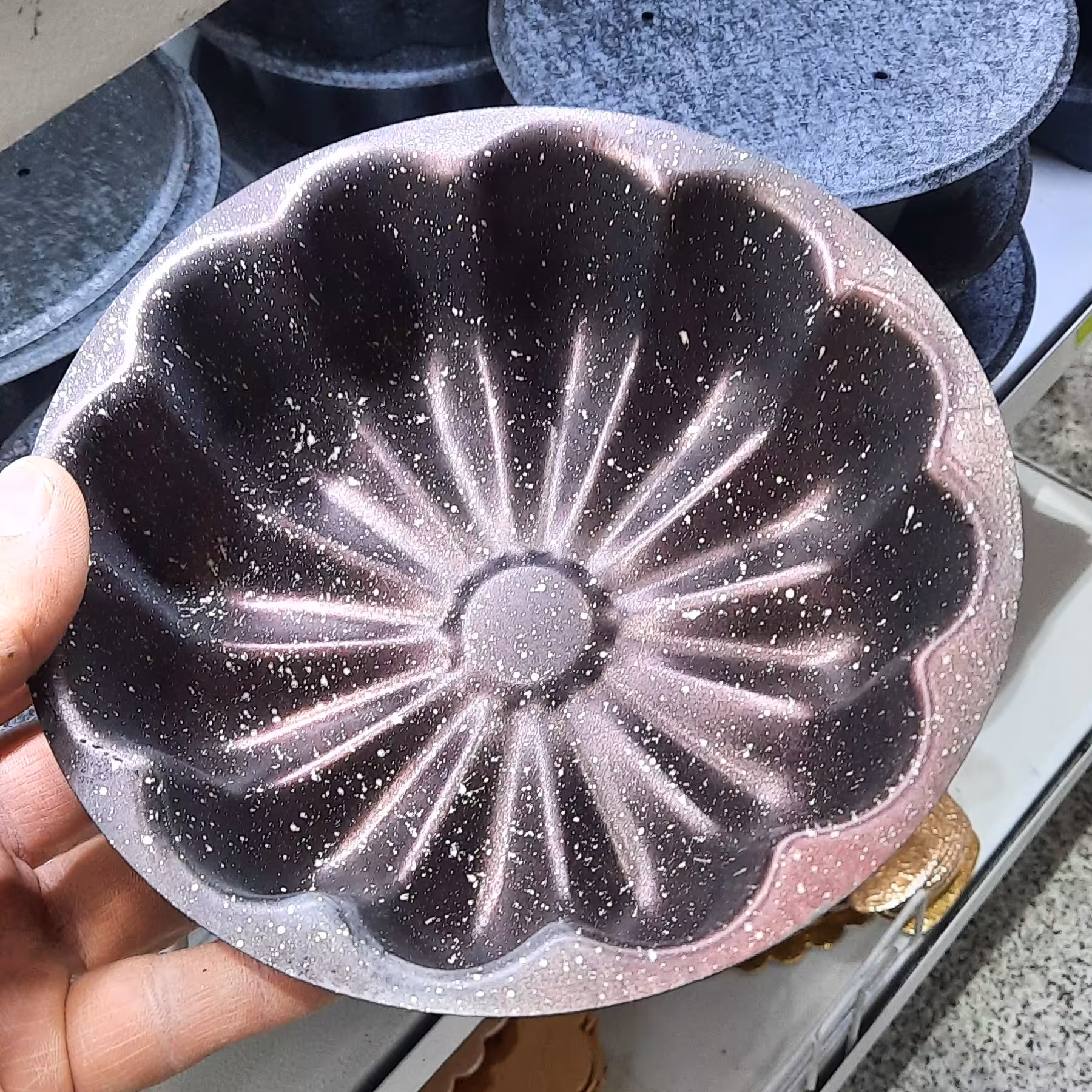 قالب تفلون گرانیتی ته چین و کته تک نفره طرح گل خورشیدی