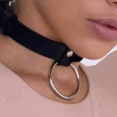 گردنبند چرمی حلقه بزرگ کد LE20044