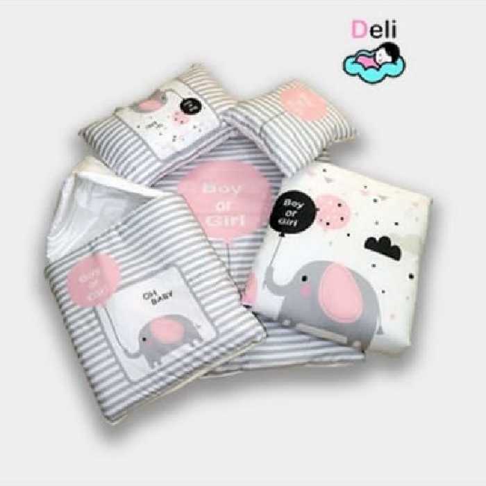 سرویس خواب 5تیکه نوزاد طرح فیل . در سه رنگ صورتی . ابی . زرد