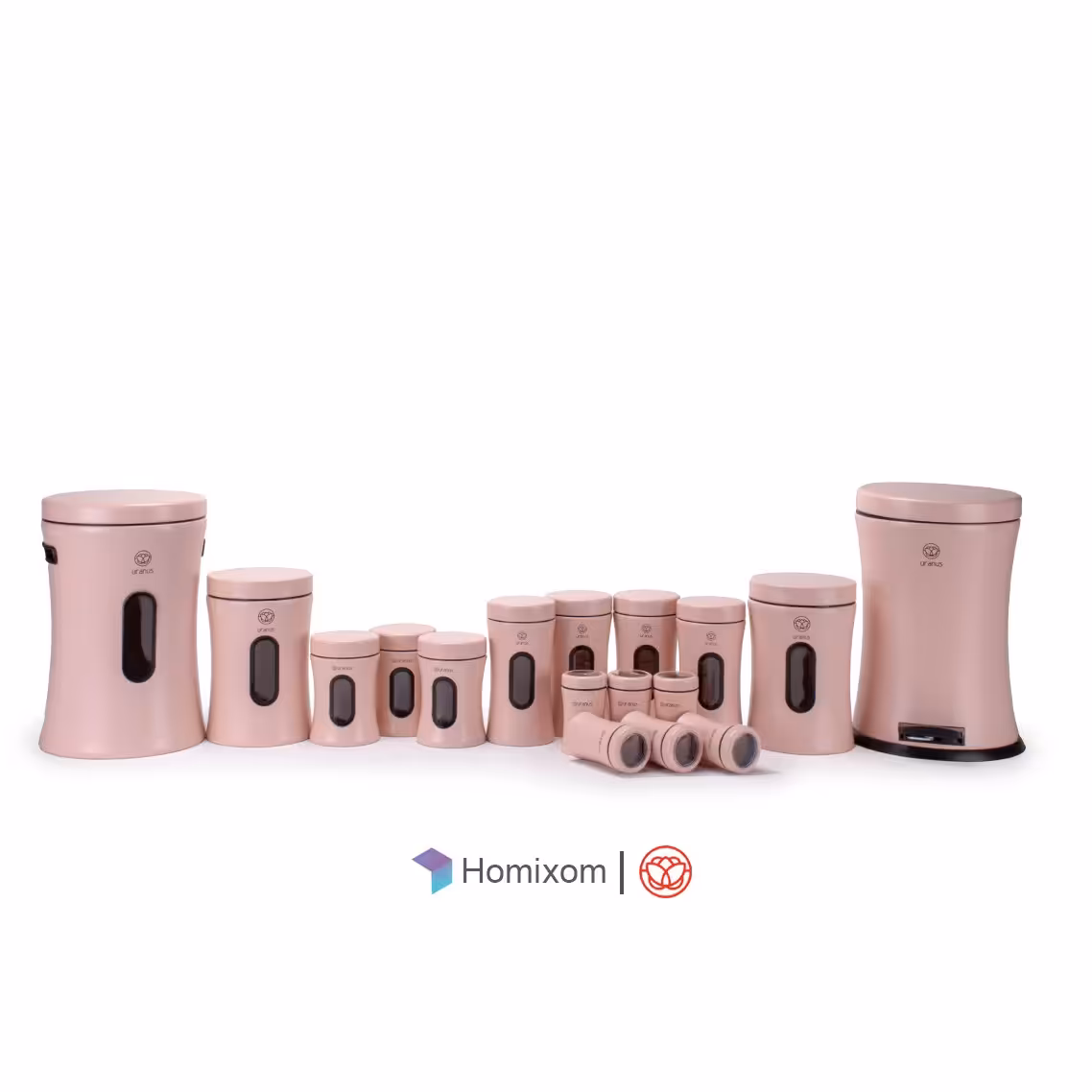 سرویس آشپزخانه اورانوس 17 پارچه ملودی صورتی مات