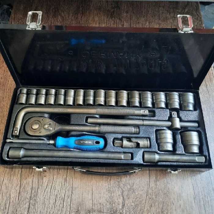 جعبه بکس آلمانی فشارقوی درجه یک اصل 25 پارچه همراه پیچ گوشتی دو حالته (ستاره دار اورجینال)