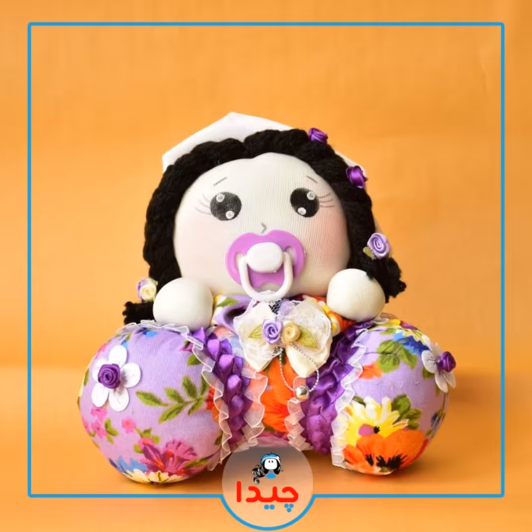 عروسک بقچه ای بهدخت سایز کوچک دست دوز قابل شستشو
