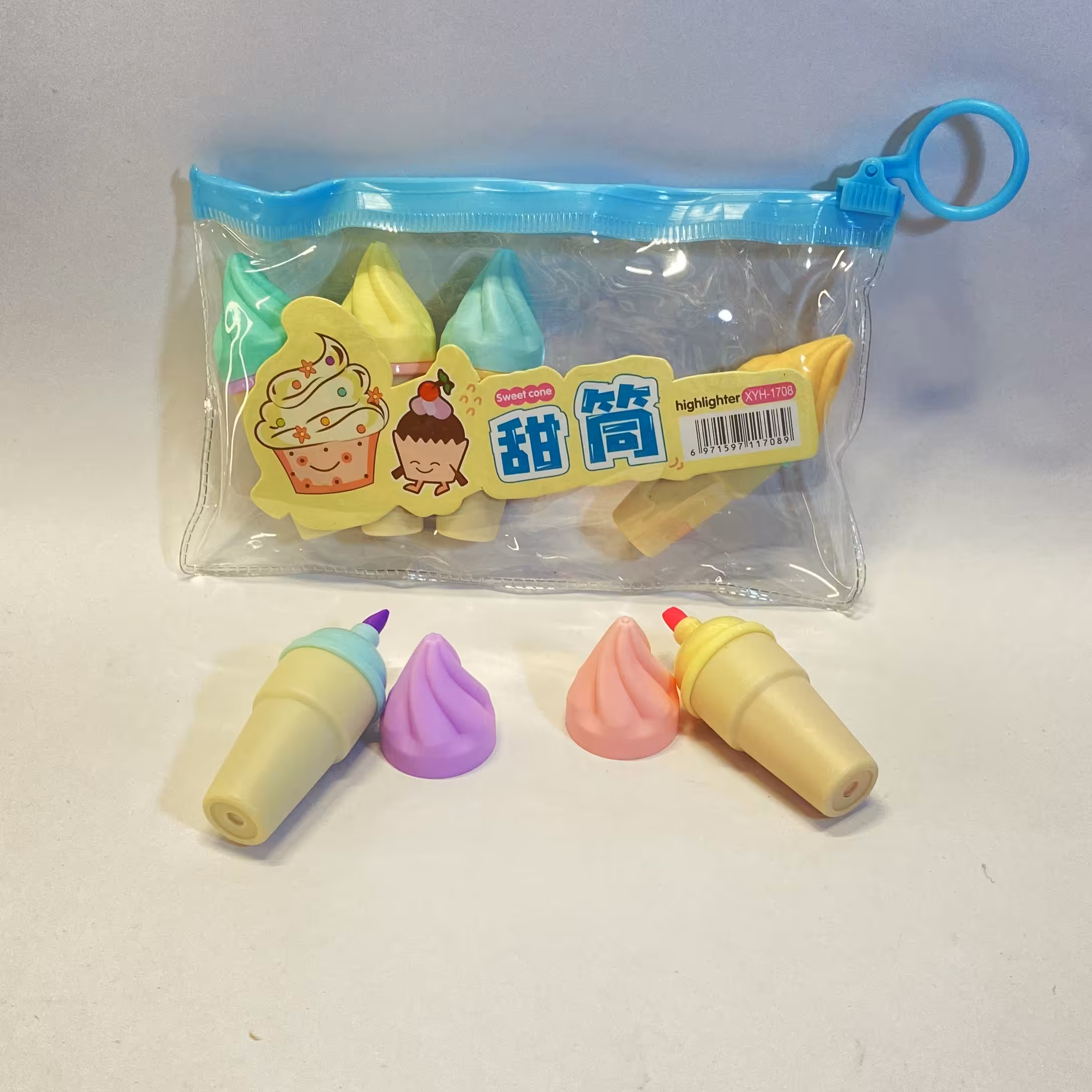 ماژیک فسفری هایلایتر طرح بستنی بسته 5عددی