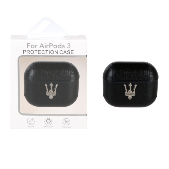 کیس ایرپاد چرمی لوگودار مدل AirPods 3 - کد 9