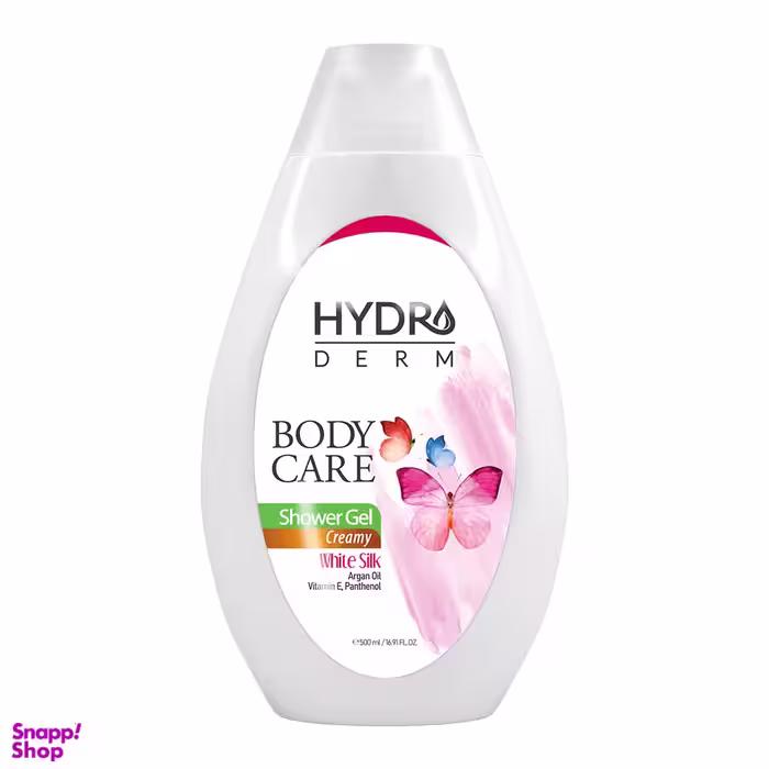 شامپو بدن کرمی هیدرودرم (Hydroderm) با رایحه ابریشم سفید حجم 500 میلی لیتر