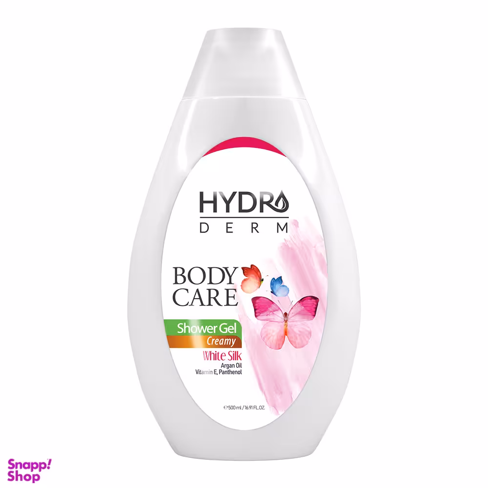 شامپو بدن کرمی هیدرودرم (Hydroderm) با رایحه ابریشم سفید حجم 500 میلی لیتر