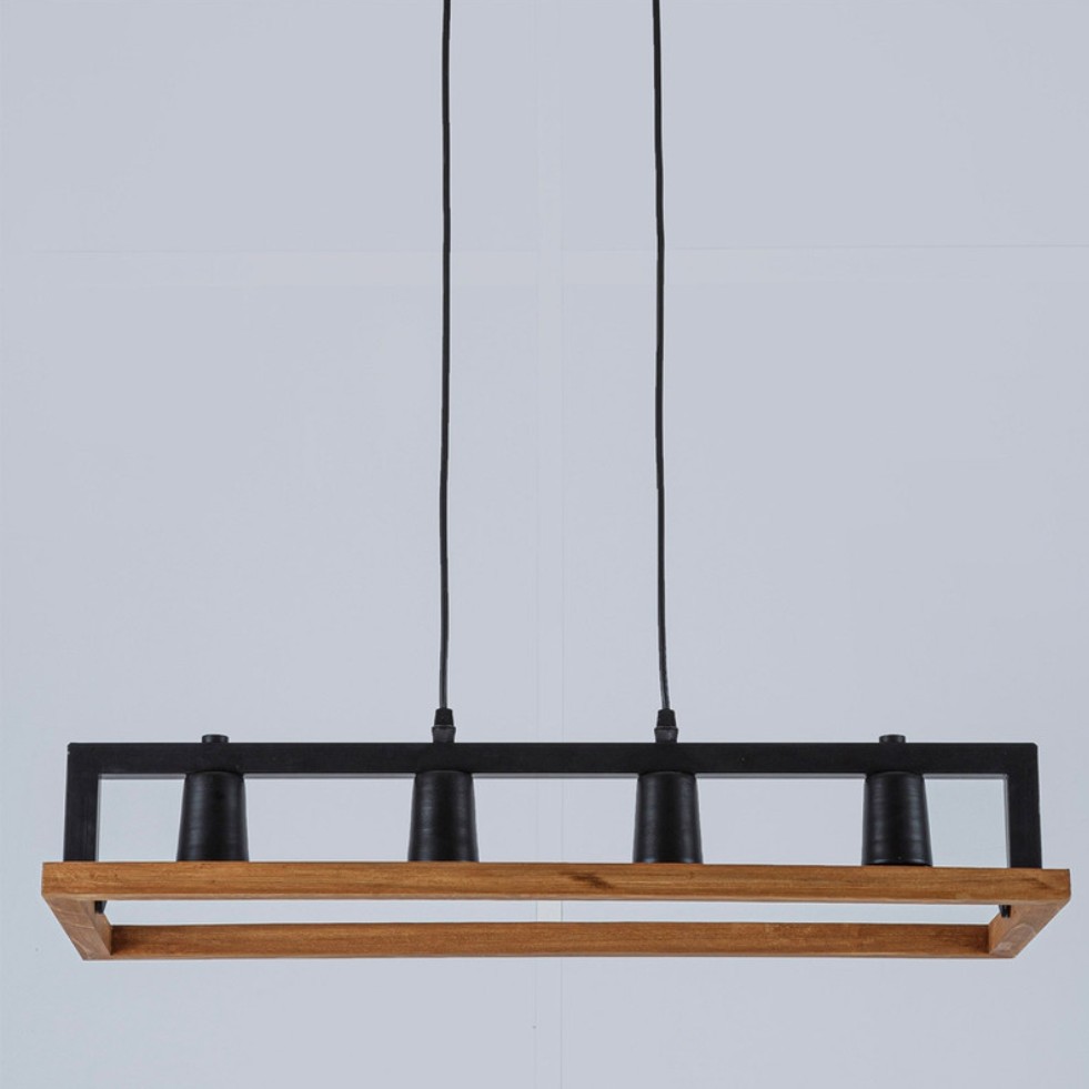 لوستر مدرن - لوستر سقفی - لوسترآویز چهار شعله مستطیل مدرن با کیفیت صادراتی