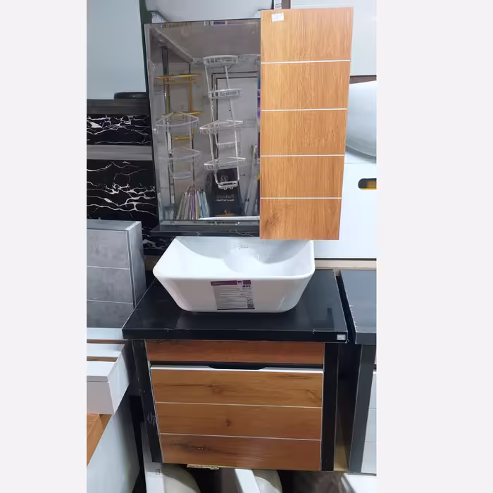 روشویی کابینتی سایز 35در50 اقتصادی بهمراه آینه باکس